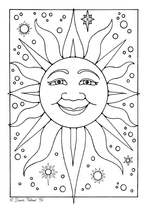 sol Página para colorir sol