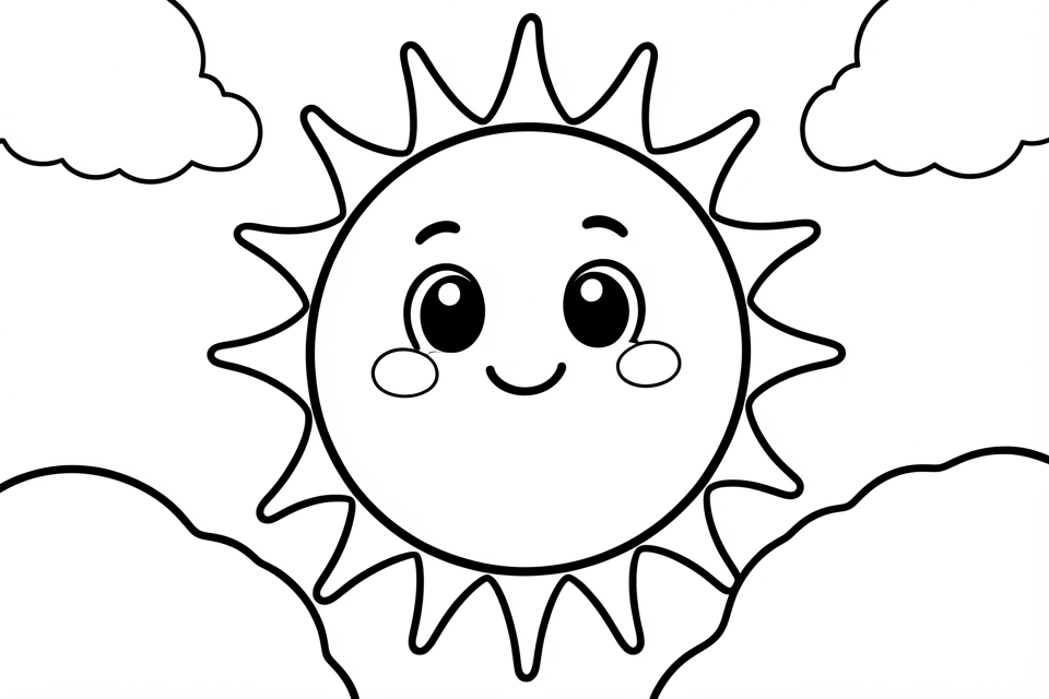 sol alegre Página para colorir sol alegre