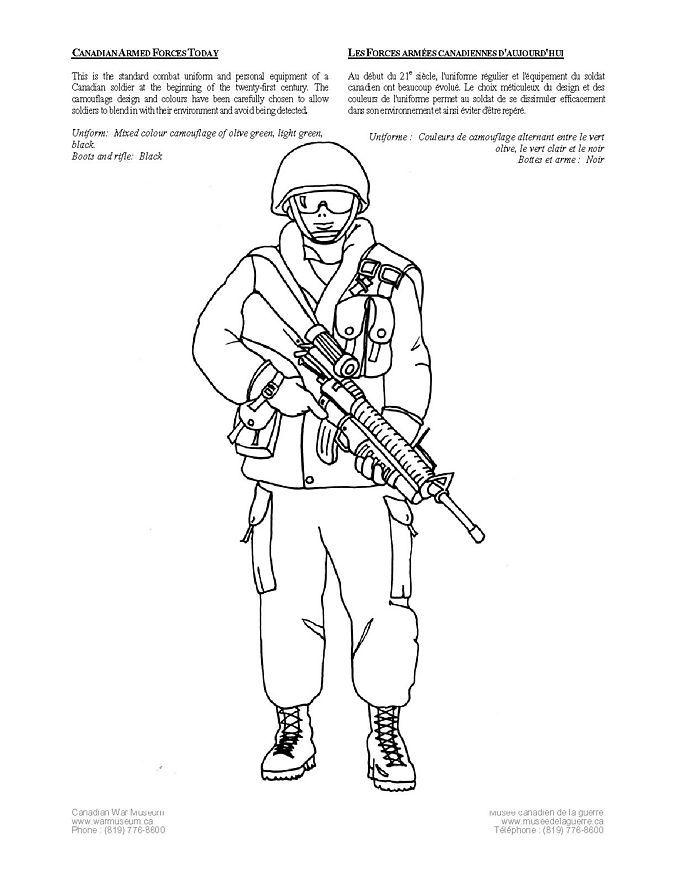 soldado canadense atual Página para colorir soldado canadense atual