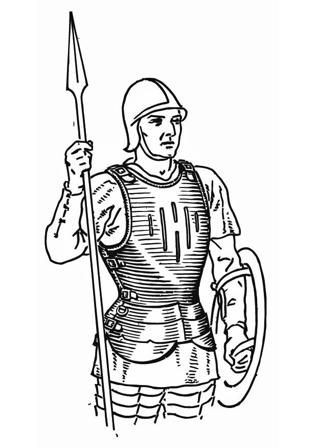 soldado com couraA§a Página para colorir soldado com couraA§a