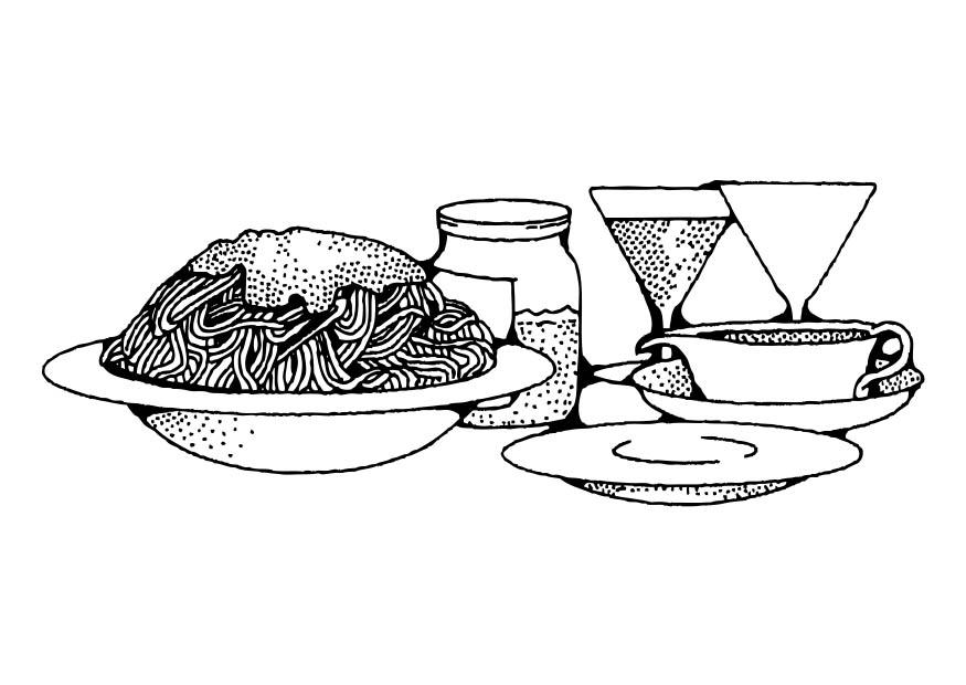 Página para colorir spaghetti 
