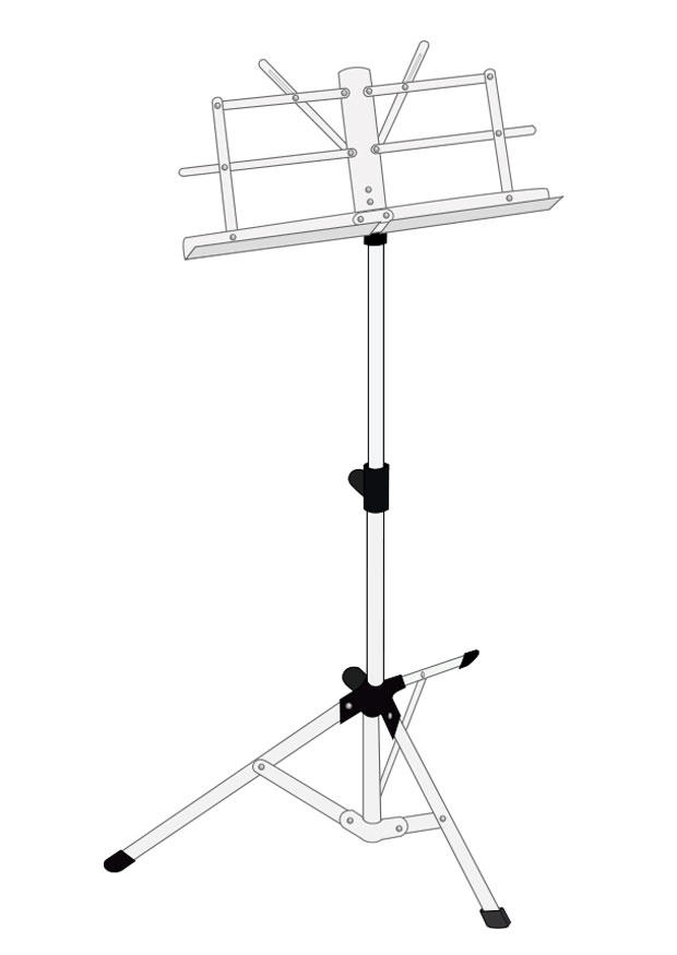 suporte para partituras Página para colorir suporte para partituras
