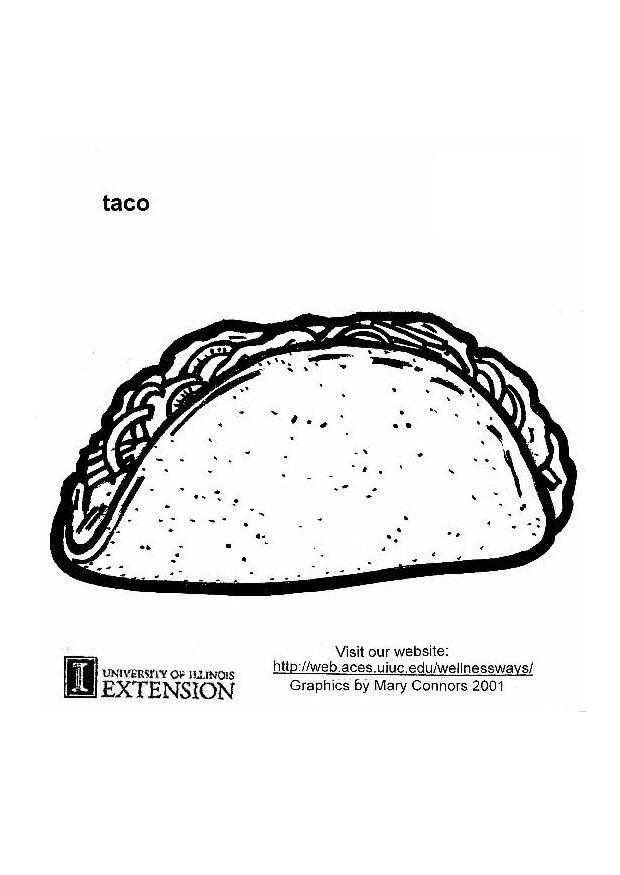 Página para colorir taco