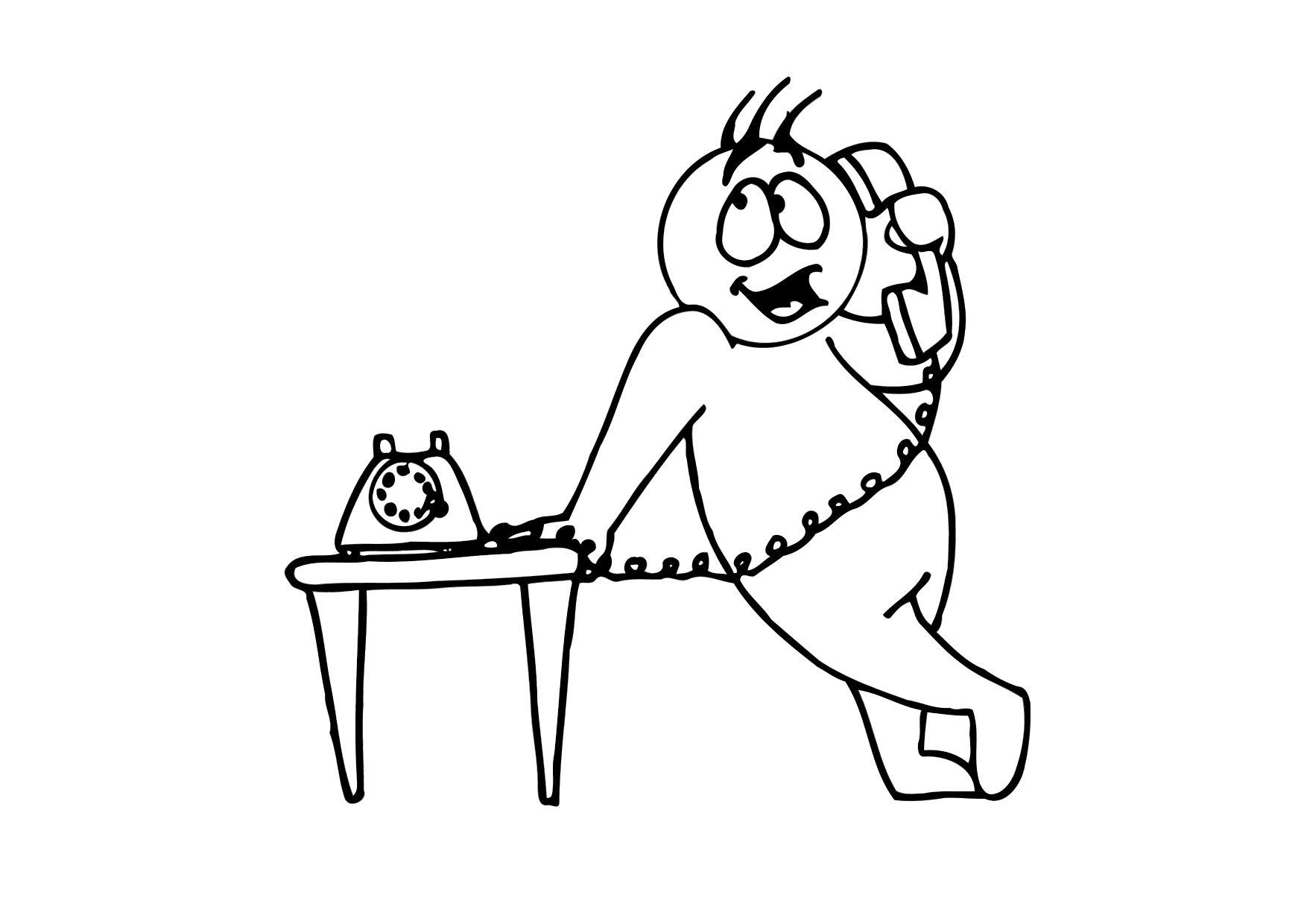 Página para colorir telefone 