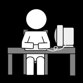 trabalhar no computador Página para colorir trabalhar no computador