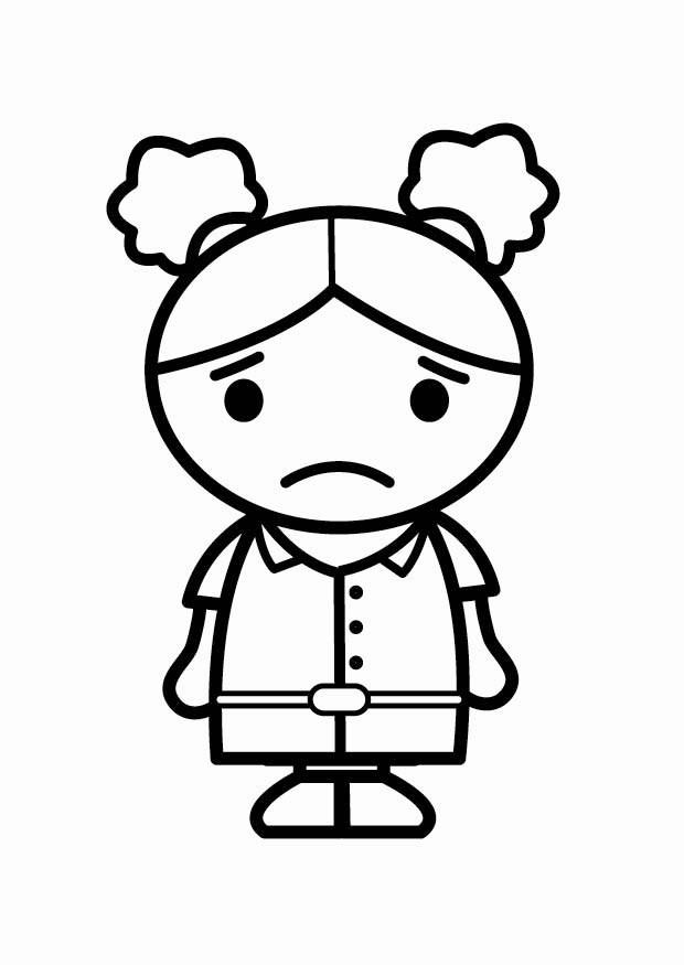 triste Página para colorir triste