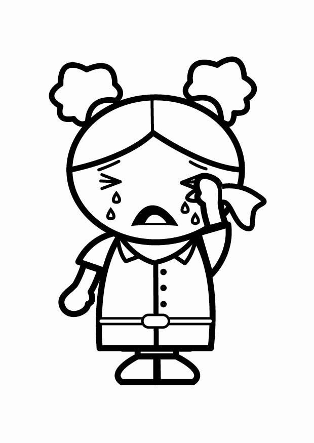 triste Página para colorir triste
