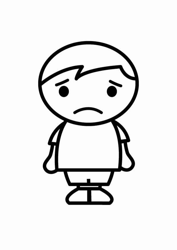 triste Página para colorir triste