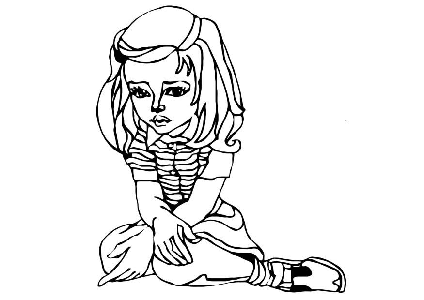 triste e sozinha Página para colorir triste e sozinha