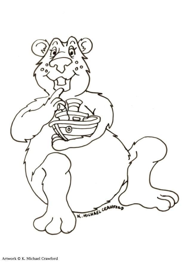 Página para colorir urso
