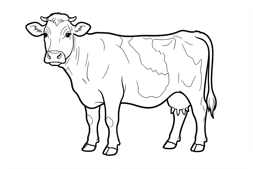 vaca Página para colorir vaca