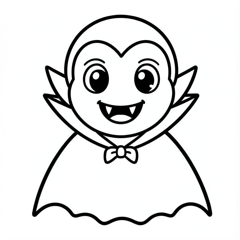 Página para colorir vampiro fofo de halloween