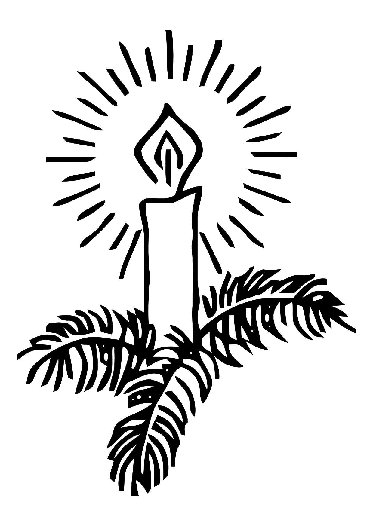vela de natal Página para colorir vela de natal