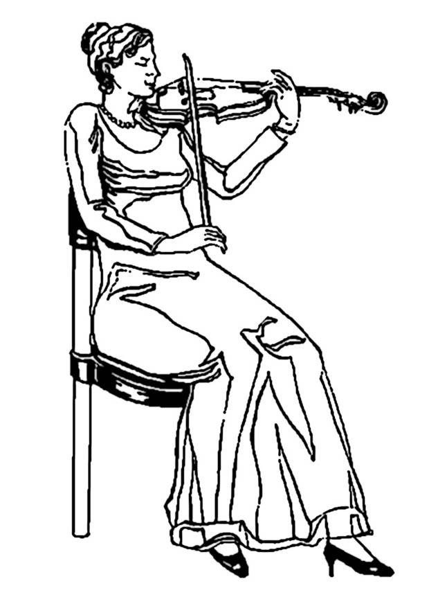 violonista Página para colorir violonista