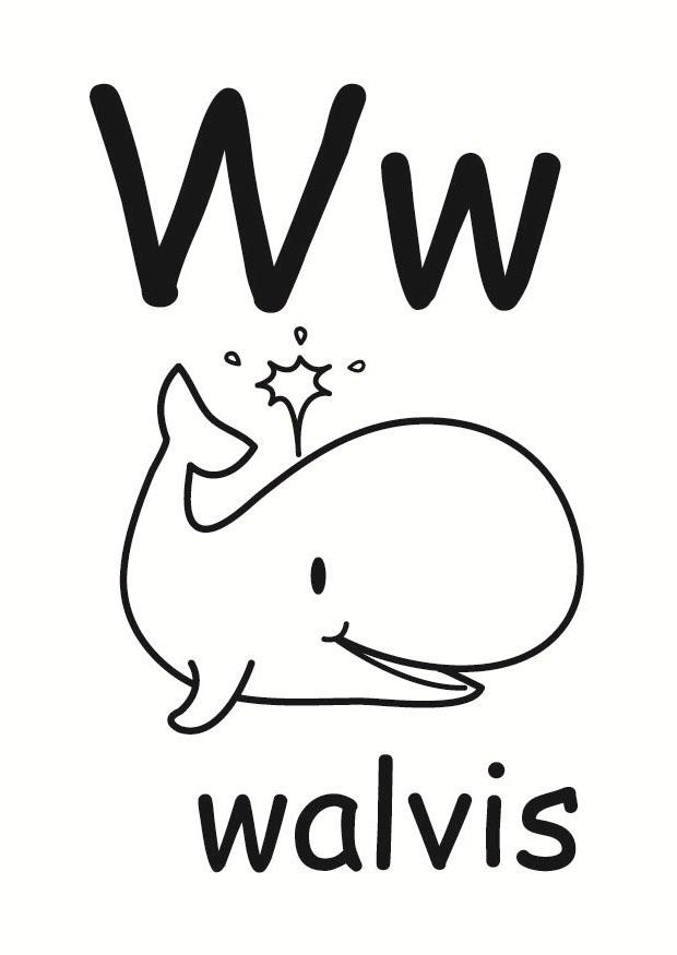 w Página para colorir w