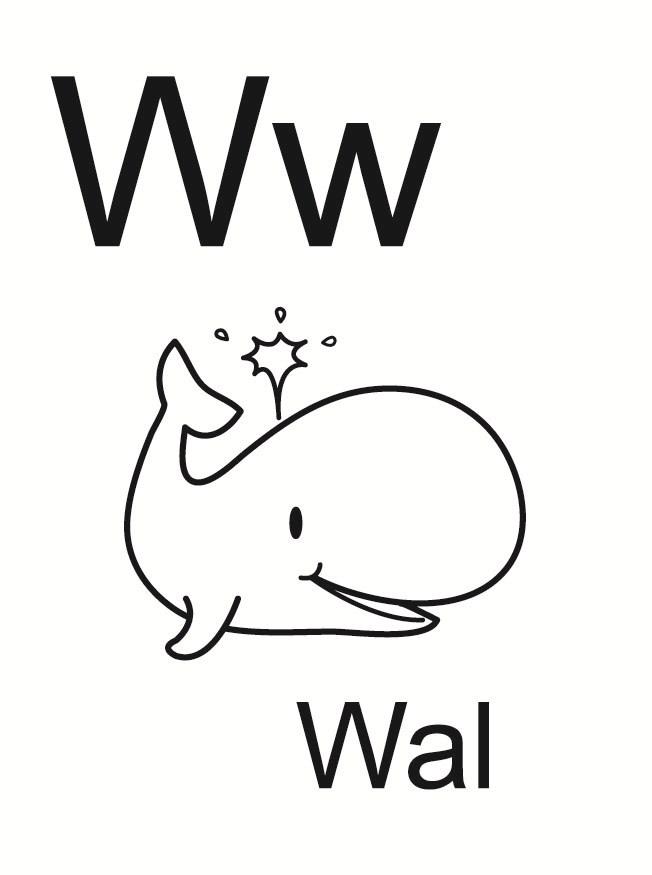 w Página para colorir w