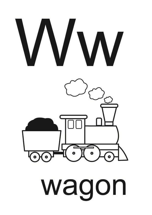 w Página para colorir w