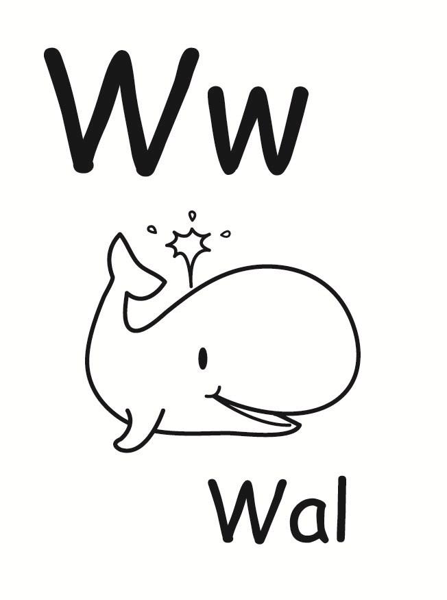 w Página para colorir w