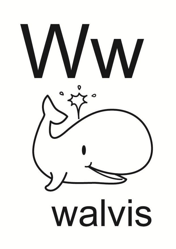 w Página para colorir w
