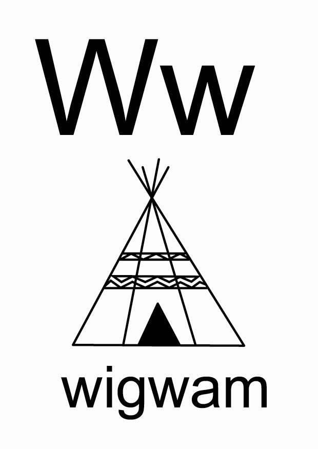 w Página para colorir w