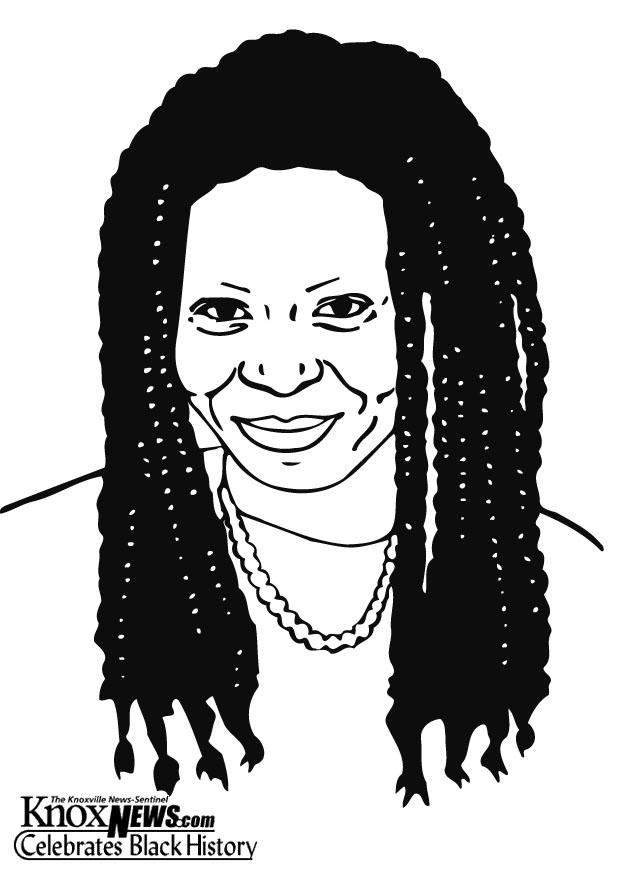 whoopi goldberg Página para colorir whoopi goldberg