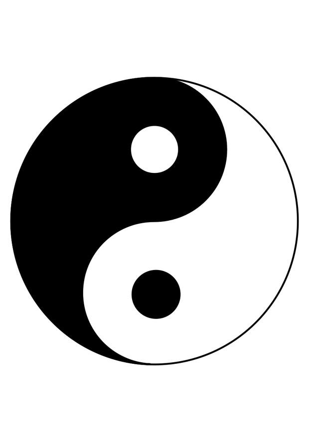 yin e yang Página para colorir yin e yang