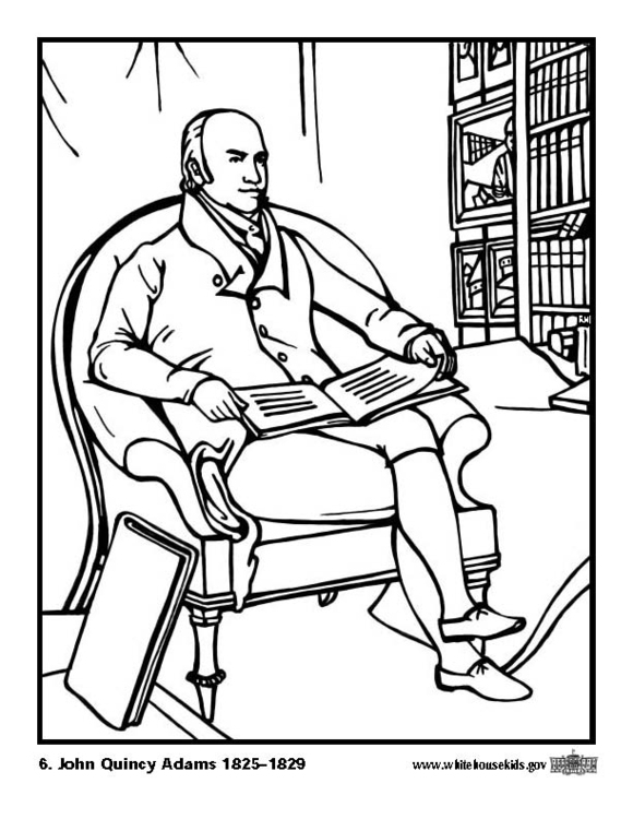 Página para colorir 06 John Quincy Adams