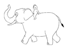 P�ginas para colorir 07b. elefante com uma pessoa
