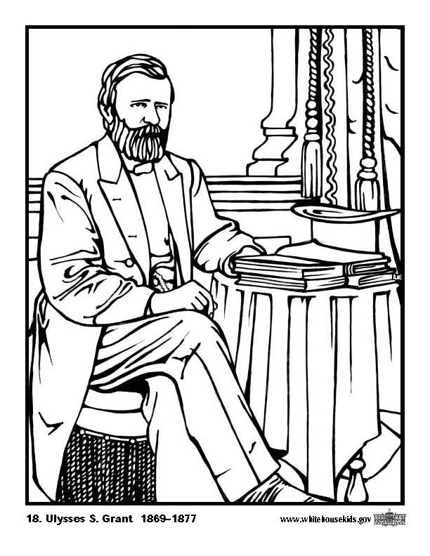 Página para colorir 18 Ulysses S. Grant