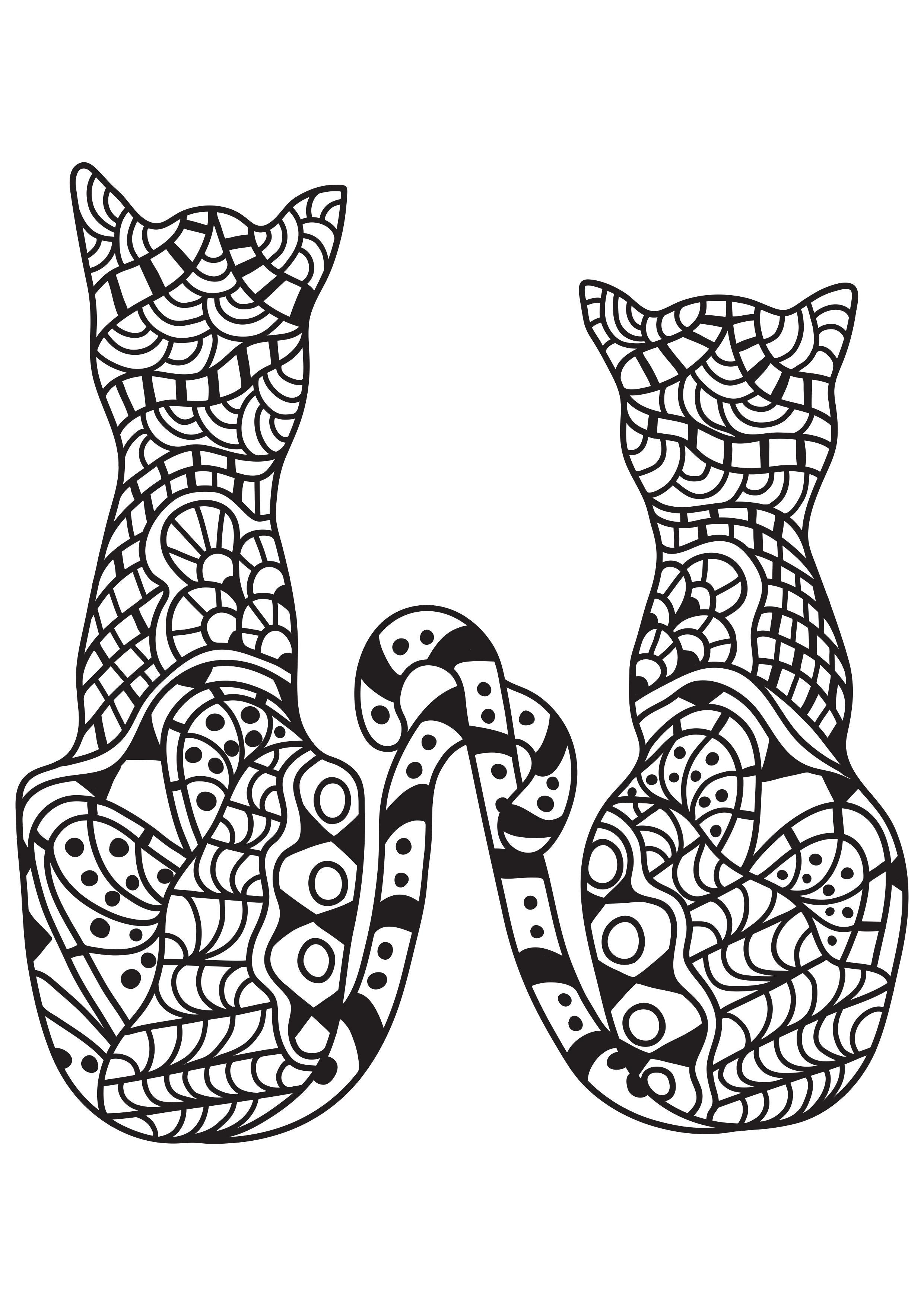 Desenhos para colorir de Gatos para imprimir e colorir - Gatos - Coloring  Pages for Adults