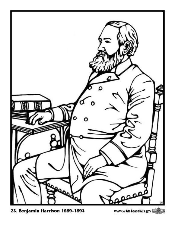 Página para colorir 23 Benjamin Harrison