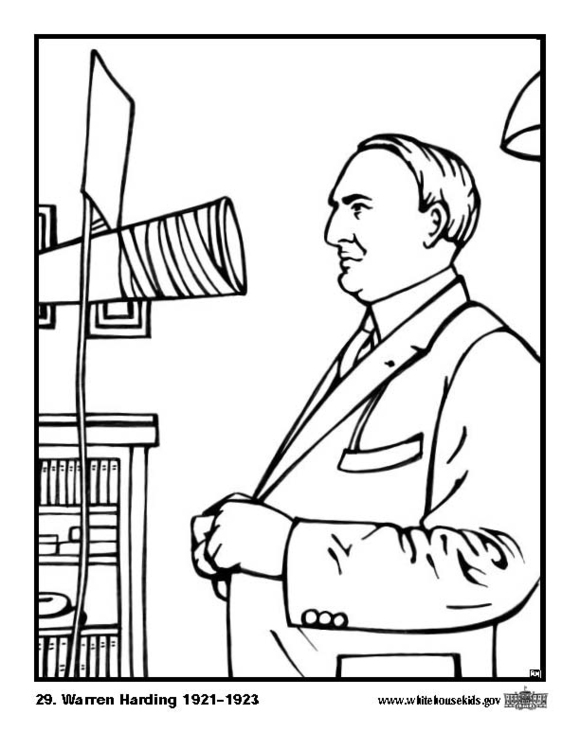 Página para colorir 29 Warren Harding