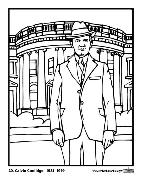 Página para colorir 30 Calvin Coolidge