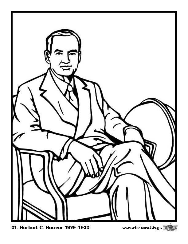 Página para colorir 31 Herbert C. Hoover