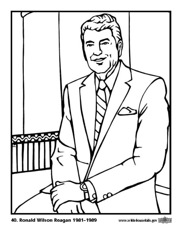 Página para colorir 40 Ronald Wilson Reagan