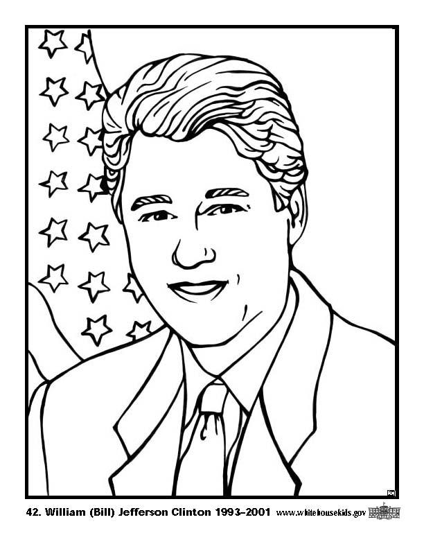 Página para colorir 42 William (Bill) Jefferson Clinton
