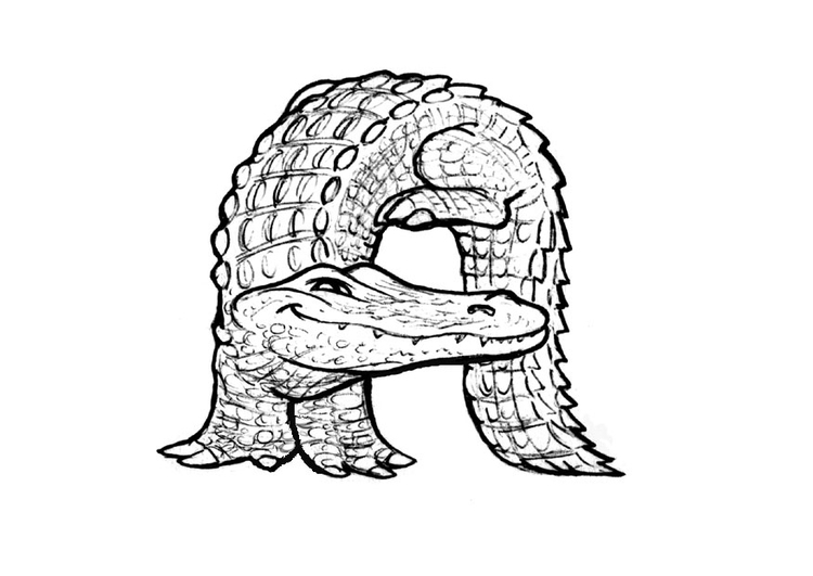 Página para colorir a-alligator