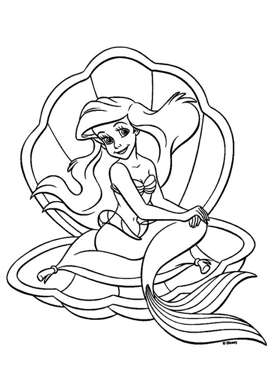 Página para colorir A Pequena Sereia - Ariel 