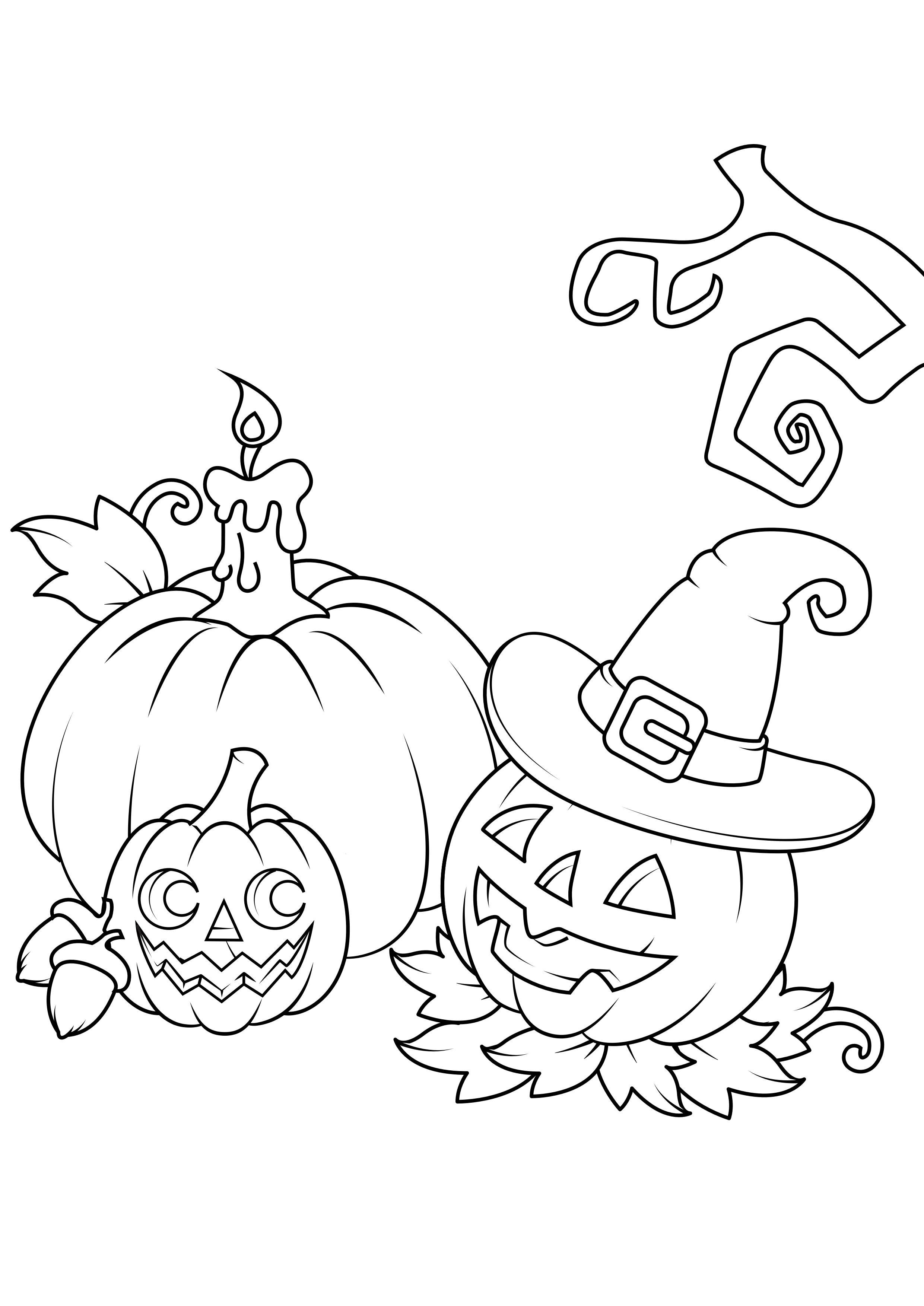 Desenho de abóbora para colorir de halloween para crianças