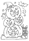 Página para colorir abÃ³bora de Halloween