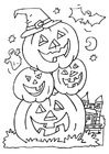 P�ginas para colorir abóbora de Halloween