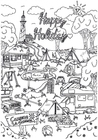 paginas-para-colorir acampamento de férias