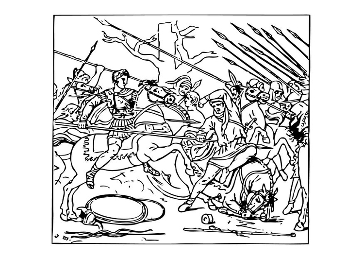 Página para colorir Alexander  derrota os Persas
