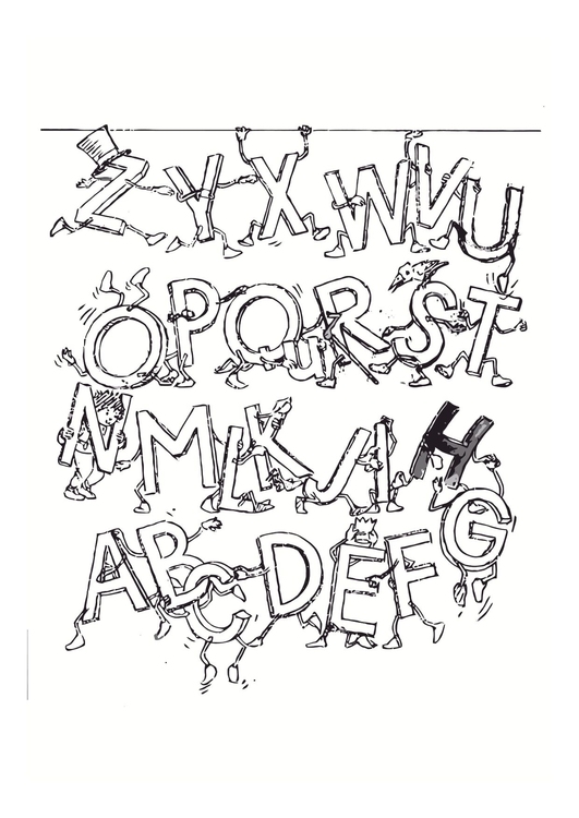 Página para colorir alfabeto