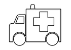 Página para colorir ambulância