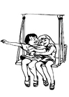 amigas no balanço 