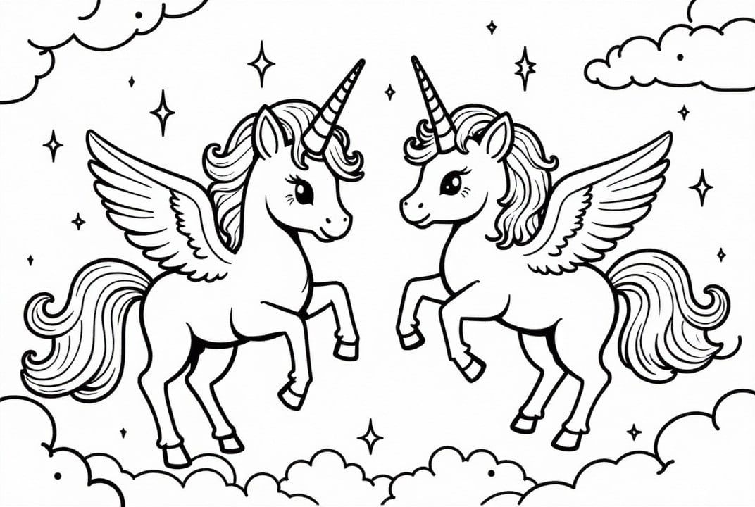 Página para colorir amigos unicÃ³rnios