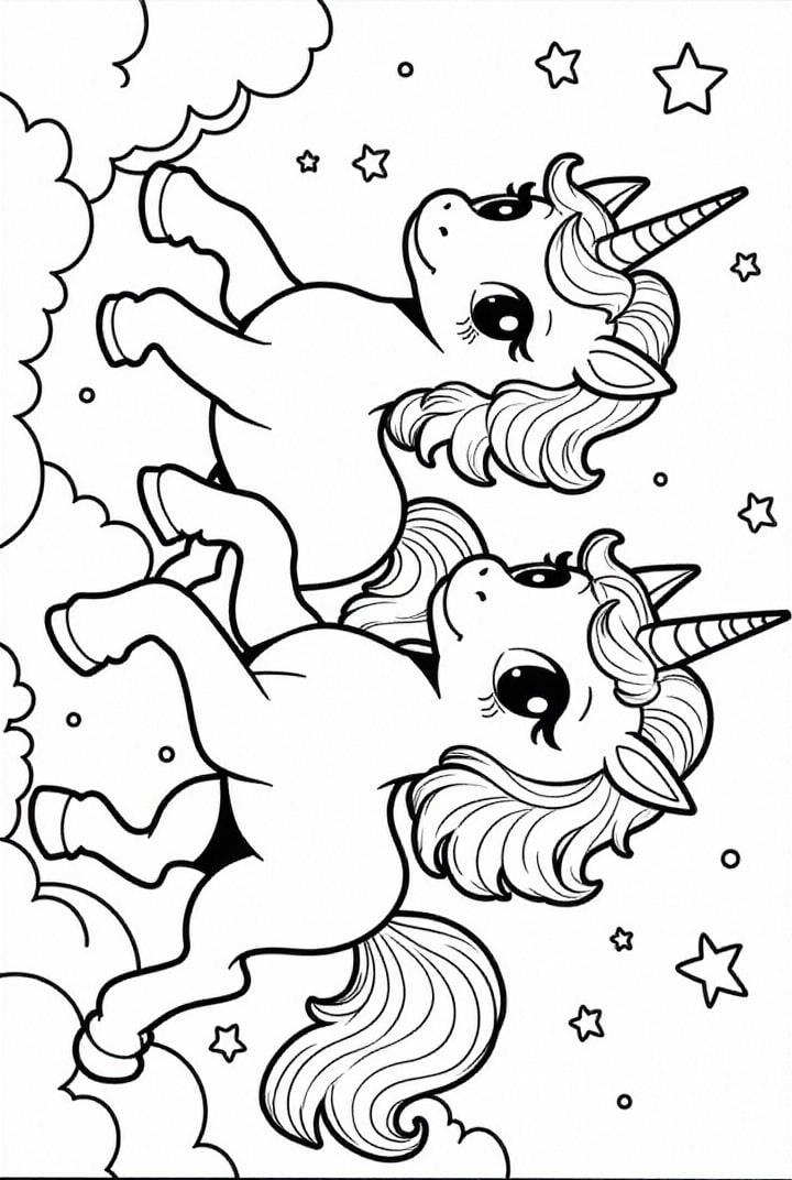 amigos unicÃ³rnios voam para as estrelas