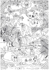 Página para colorir animais na selva