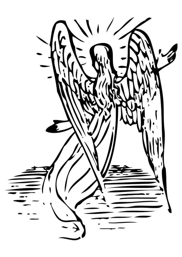 Página para colorir anjo
